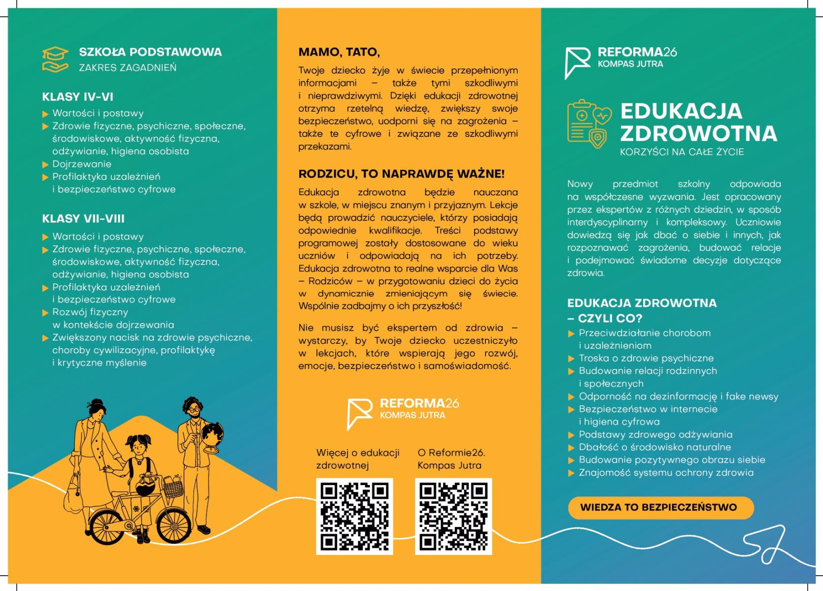 ulotka informacyjna o edukacji zdrowotnej