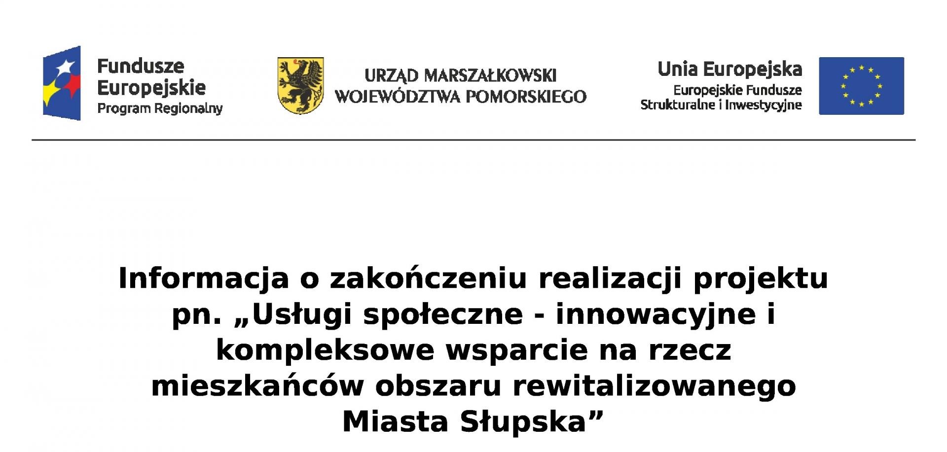 Informacja o zakończeniu projektu