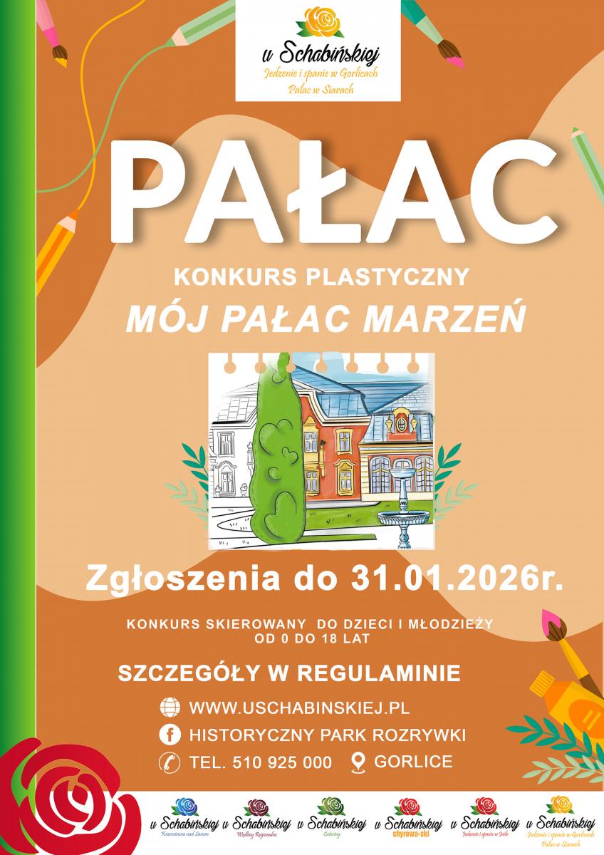 Plakat informujący o konkursie - PAŁAC