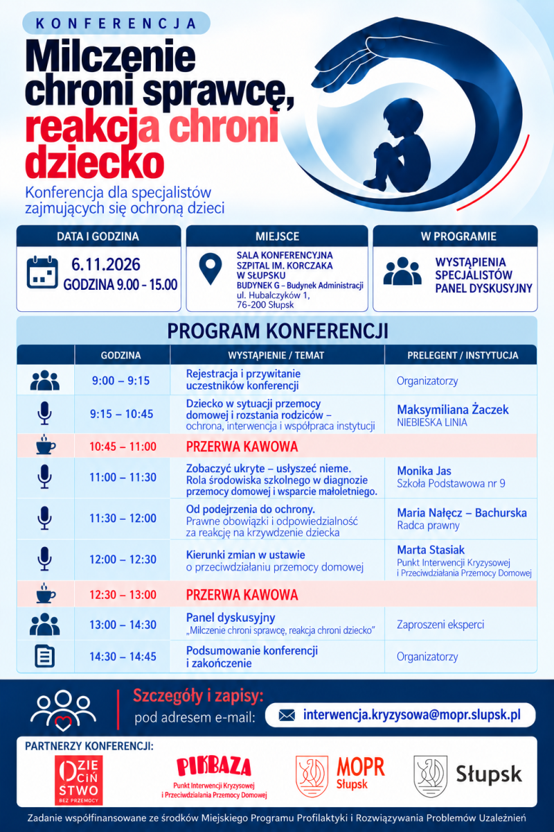 Konferencja „Milczenie chroni sprawcę, reakcja chroni dziecko” – zaproszenie