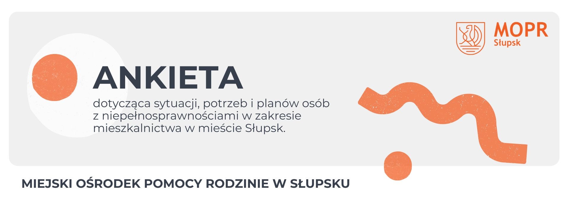 Ankieta dla osób niepełnosprawnych, plakat informujący o ankiecie