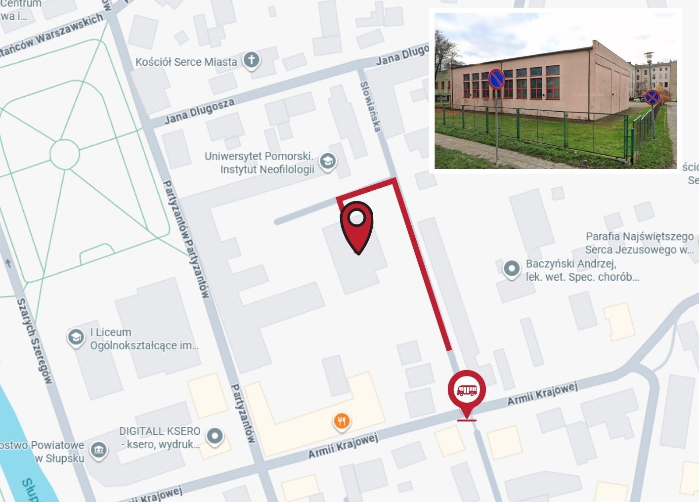 punkt wydawania żywności - mapa dojazdu