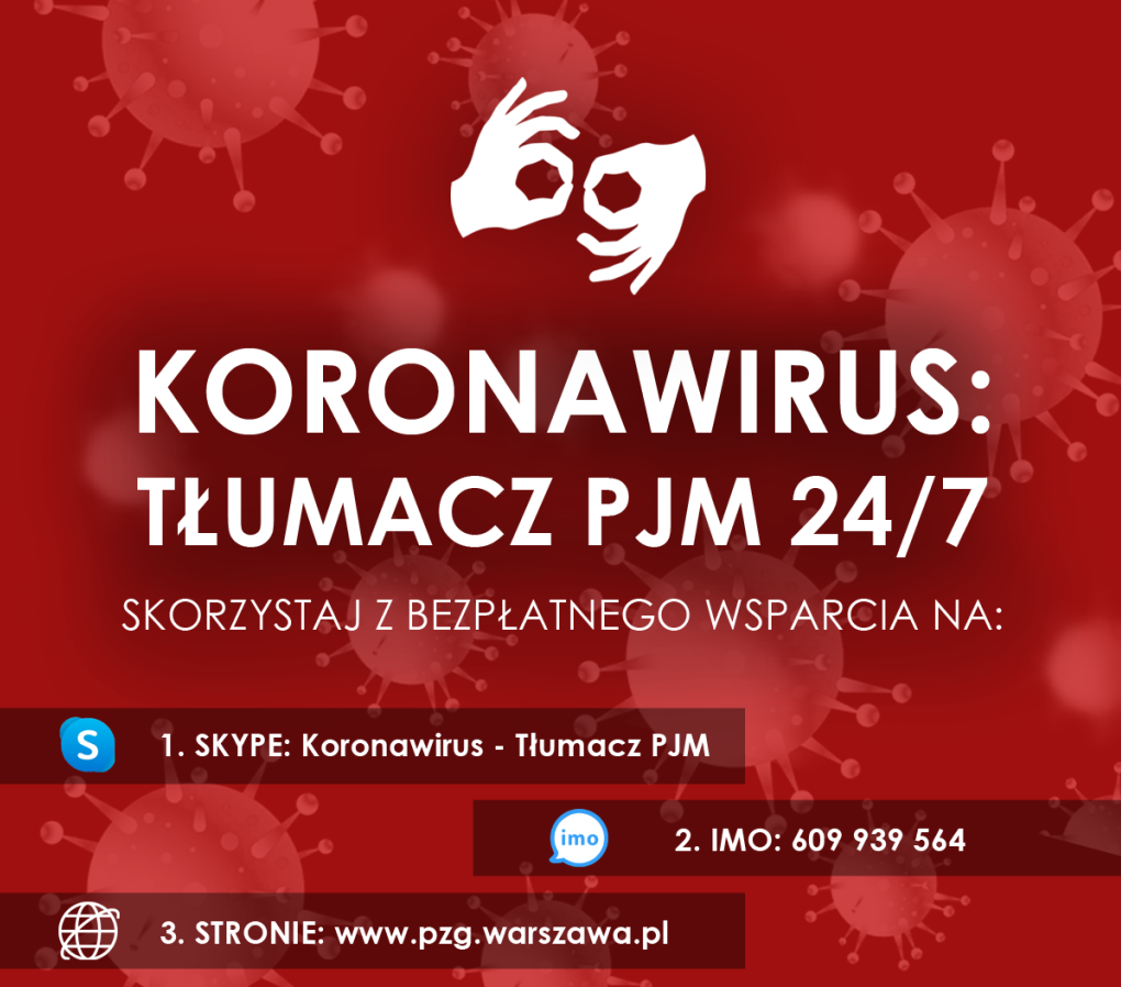 Infolinia w sprawie koronawirusa dla osób głuchych