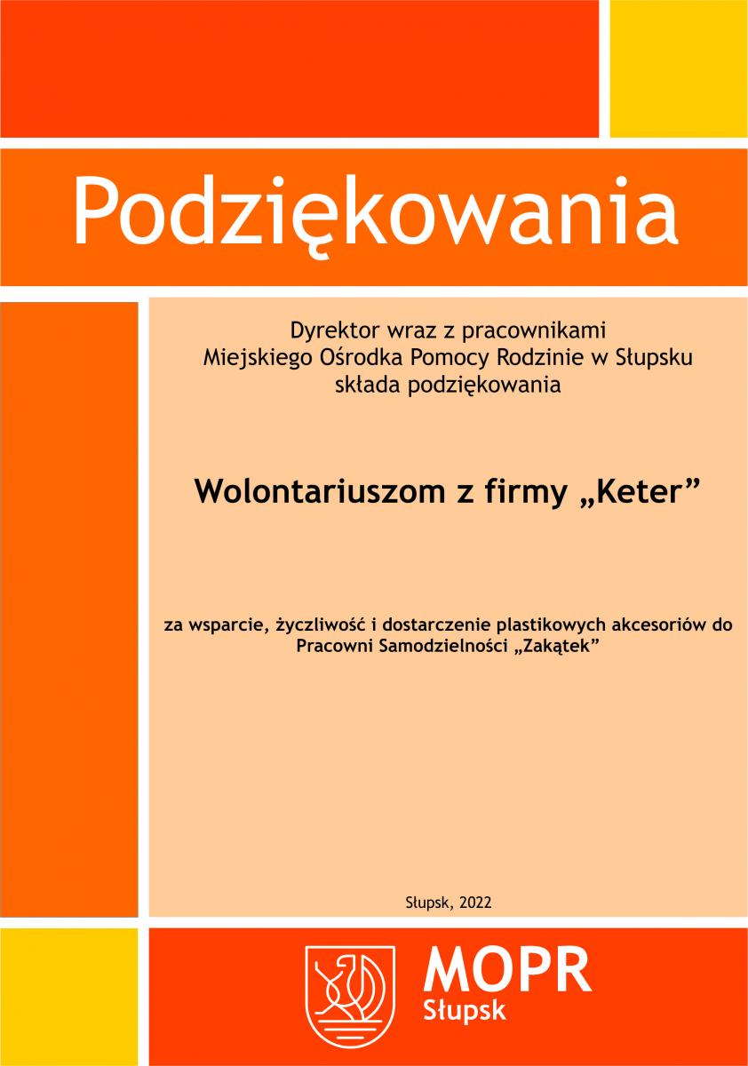 Podziękowania dla wolontariuszy z firmy