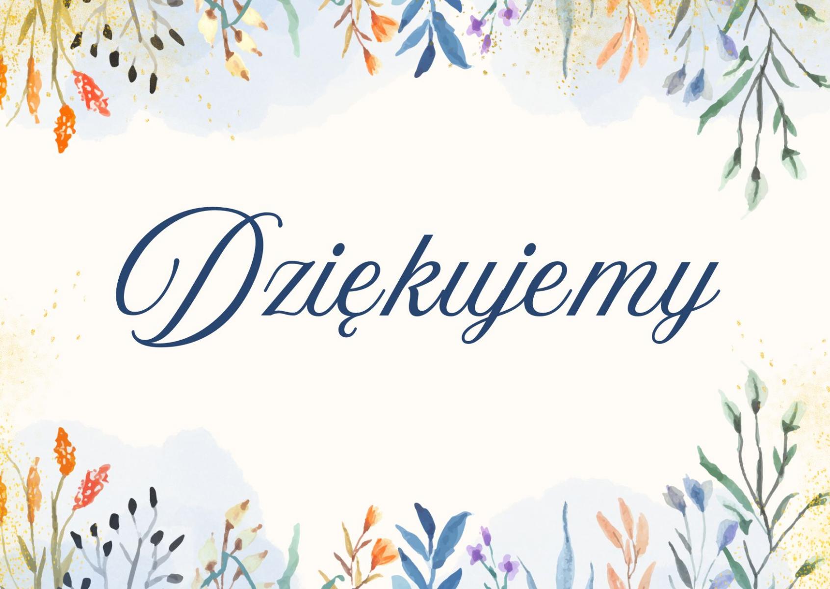 Podziękowania dla Pani Joanny Mączka