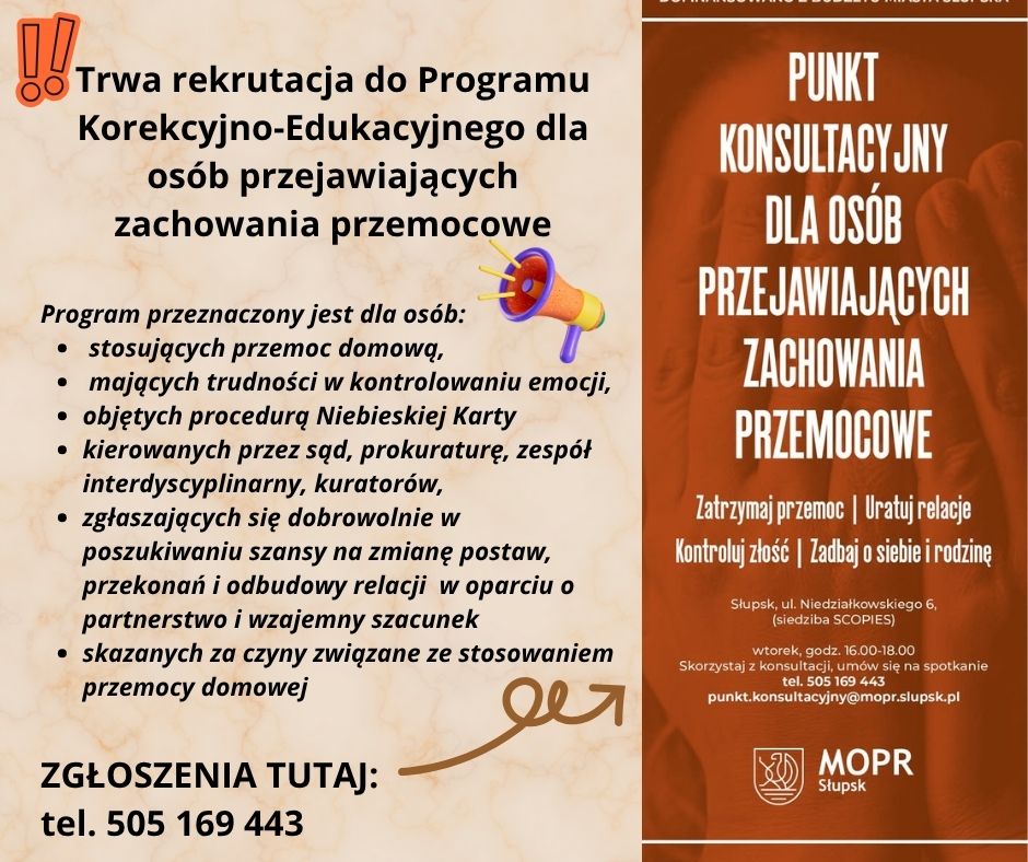 Trwa rekrutacja do programu korekcyjno-edukacyjnego