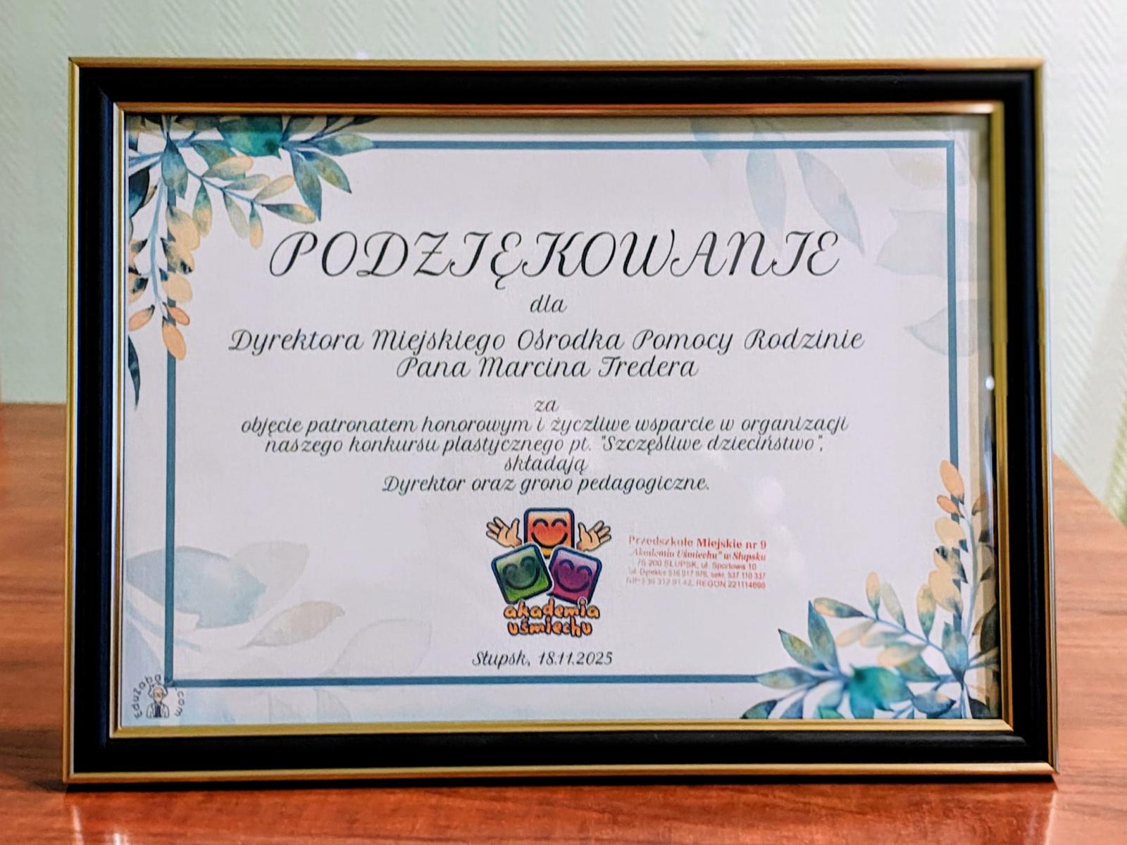 Przedszkole nr 9 w kampanii ‘Dzieciństwo bez przemocy’ z patronatem MOPR Słupsk