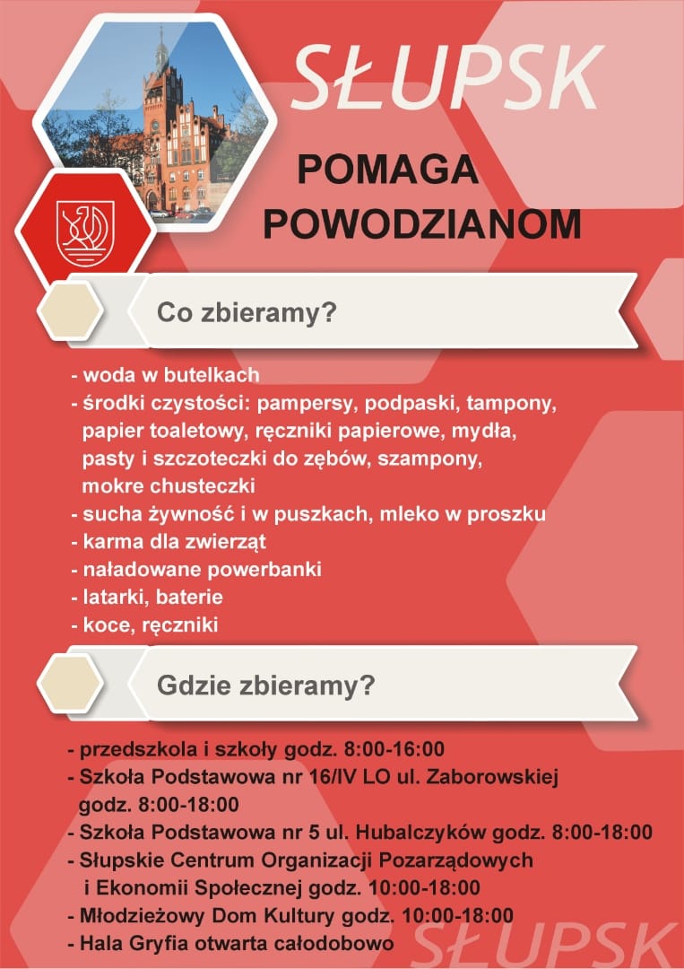 Słupsk pomaga powodzianom - zbiórka